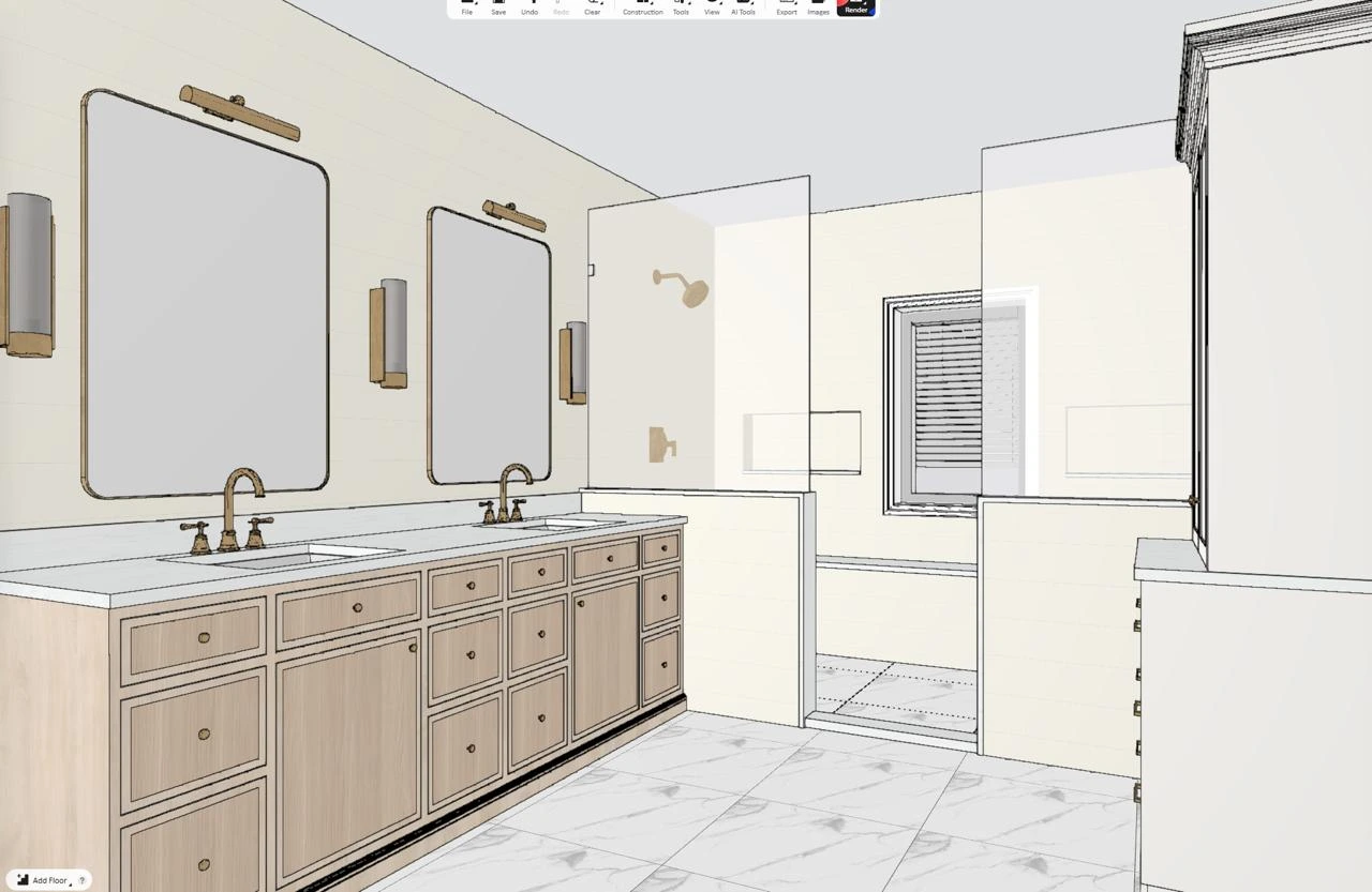 Interior design detail — bathroom vanity