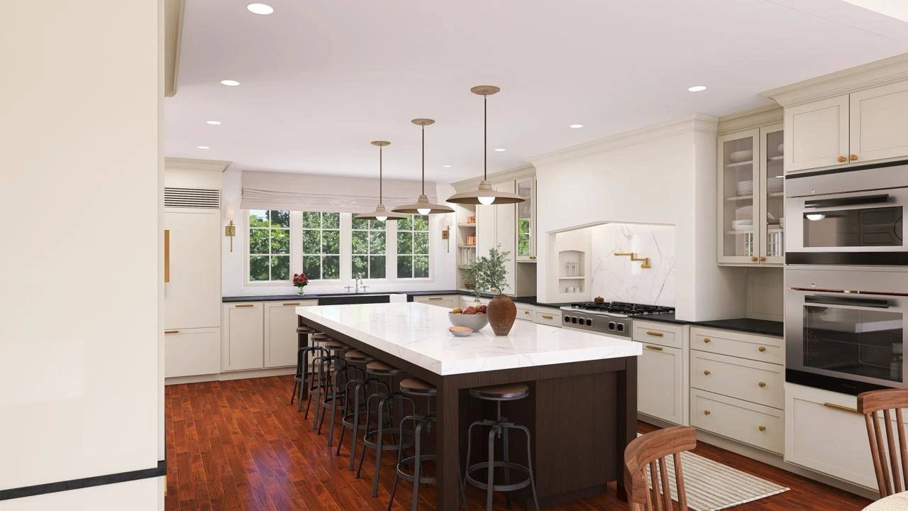 Beautifully designed interior — kitchen island